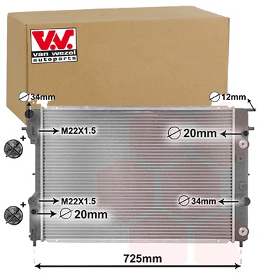 VAN WEZEL KÜHLER MOTORKÜHLUNG passend für OPEL OMEGA B V94 2.5+3.0 V6