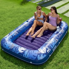 XL Inflatable Tanning Pool Lounger Float - 85"x57" for Ultimate Comfort