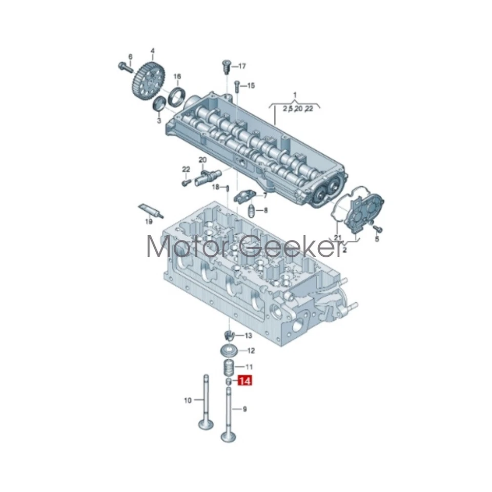 16 x OEM Elring Valve Steam Seals For Audi A3 A4 Q5 VW Jetta Beetle CC Eos Jetta Foto 2 de 2
