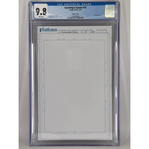 Gunslinger SPAWN #18 Partial Blank Variant ‘C’ High-Grade 9.8 CGC Todd McFarlane