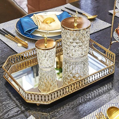 Luxus Kristall Fach Organizer Schmuck Schmuckstück Lagerung Teller Ornament