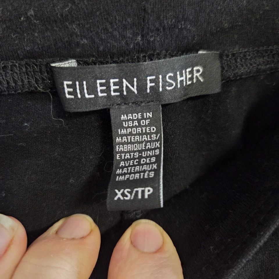 Pantalones Eileen Fisher Pierna Ancha Abertura Lateral Elastizados Cómodos Pull On Negros Talla XS Foto 4 de 4