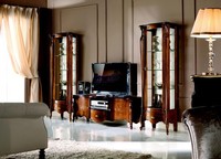 Wohnwand 3Tlg Rtv Mit 2X Vitrine Design Italienische Luxus MöBel Barock Stil Neu