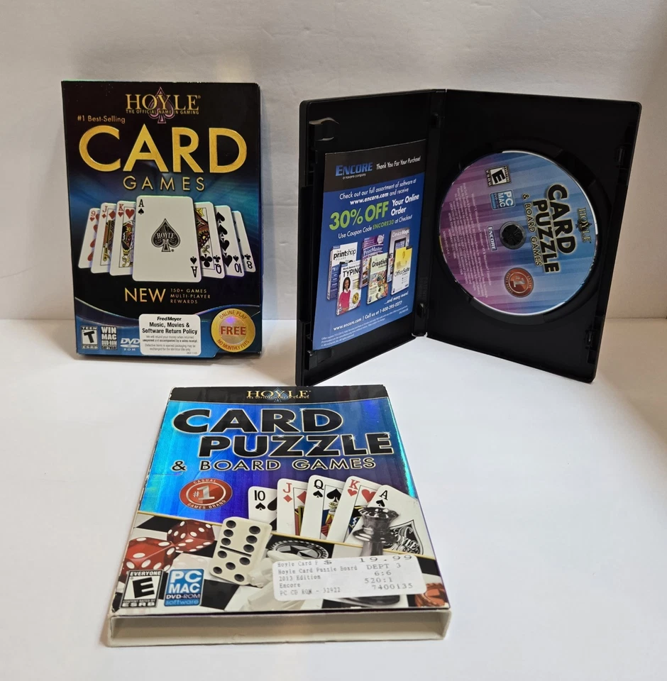 Hoyle Juegos de Cartas y Cartas Puzzle y Juegos de Mesa para PC Lote Paquete - Uno Nuevo Foto 3 de 4