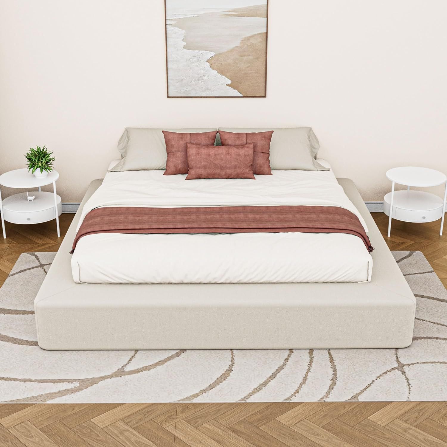 With Puff Edge Design - Beige