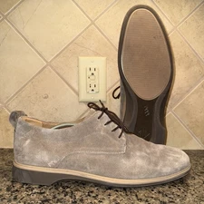 Amberjack The Original Comfort Dress Shoes Beige Grey Italian Suede Men’s 13