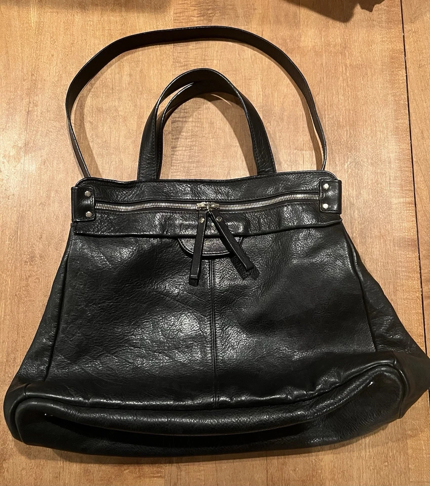 Bolso Cartera de Hombro $450 Sezane Sac Sam Cuero Negro Hecho en Italia Foto 2 de 4