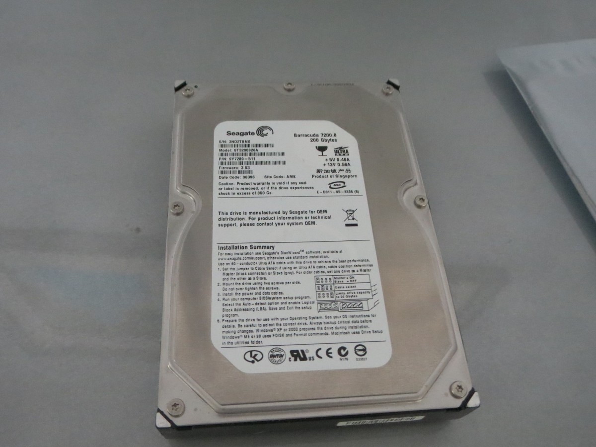 PCパーツ SEAGATE ST3200826AS 200GB Seagate Barracuda 7200.8 200 GB,Internal,7200 RPM,3.5