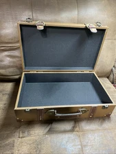 New Vintiquewise Old-fashioned Small Hard Suitcase with Straps 15.5”x9.5”x4.5”