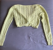 Forever 21 Green Cable Knit Twist Front V-Nec...
