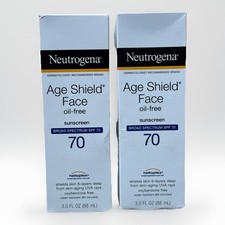2 New Neutrogena Age Shield Face Oil-Free Sunscreen SPF 70 - 3oz Each Exp. 07/28