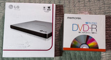 LG Ultra Slim Portable DVD Writer External Drive New Open Box  10 Memorex DVD-R