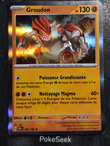 Carte Pokémon HOLO Groudon 093/182 PAR Ecarlate Violet Faille Paradoxe FR NEUF