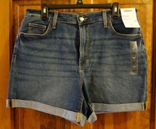 Women's Sonoma Goods for Life High Rise Cuffed Denim Shorts Size 16 NWT