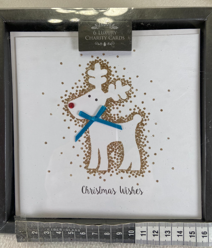 6 Festive Christmas Cards (Single Design) Reindeer - New In Box | eBay UK