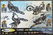 *JEFF ALESSI & VINCE FRIESE & TRAVIS BAKER*SIGNED*AUTOGRAPHED*POSTER*YAMAHA*COA*
