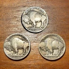 1920-S 1923-S 1924-D Trio of Semi-Key Date Buffalo Nickels in Mixed Condition