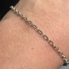 9577 Sterling Silver FAS 925 Rolo Chain Bracelet 7.25" 2.3grams