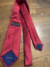 Thomas Pink Tie Red Solid Woven Jacquard 100%...