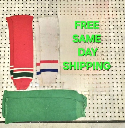 3 Pairs Of 1990s NHL Hockey Game Used Socks Devils, Capitals LOOK