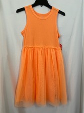 Wonder Nation Ribbed Tulle Tank Tutu Dress Girls Peach/Coral Many sizes New