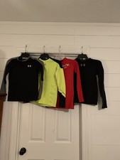 Lot Of 4 Under Armour Nike Elite Boys LS Compression Shirts Youth Medium Cold