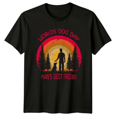 World Dog Day Mans Best Herren T-Shirt Hundeliebhaber Tiere Geschenk für Ihn