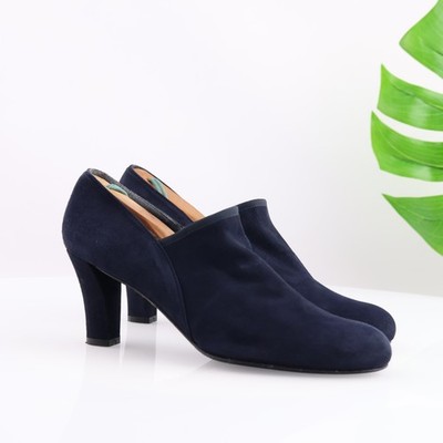 Stuart Weitzman Womens Homestretch Boot Size 9 Navy Blue Suede Block Heel Bootie