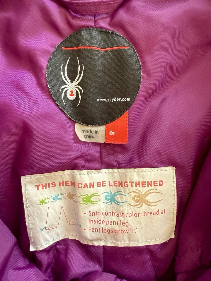 Pantalones de snowboard Spyder talla 8 jóvenes niñas morados Foto 4 de 4
