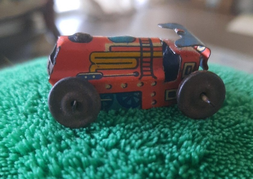 Tin Litho Race Car Vehicle Vintage Rare