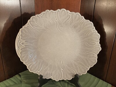 MCM Steubenville Woodfield Gray Oval Platter Russel Wright  13.5 Inch * VGC