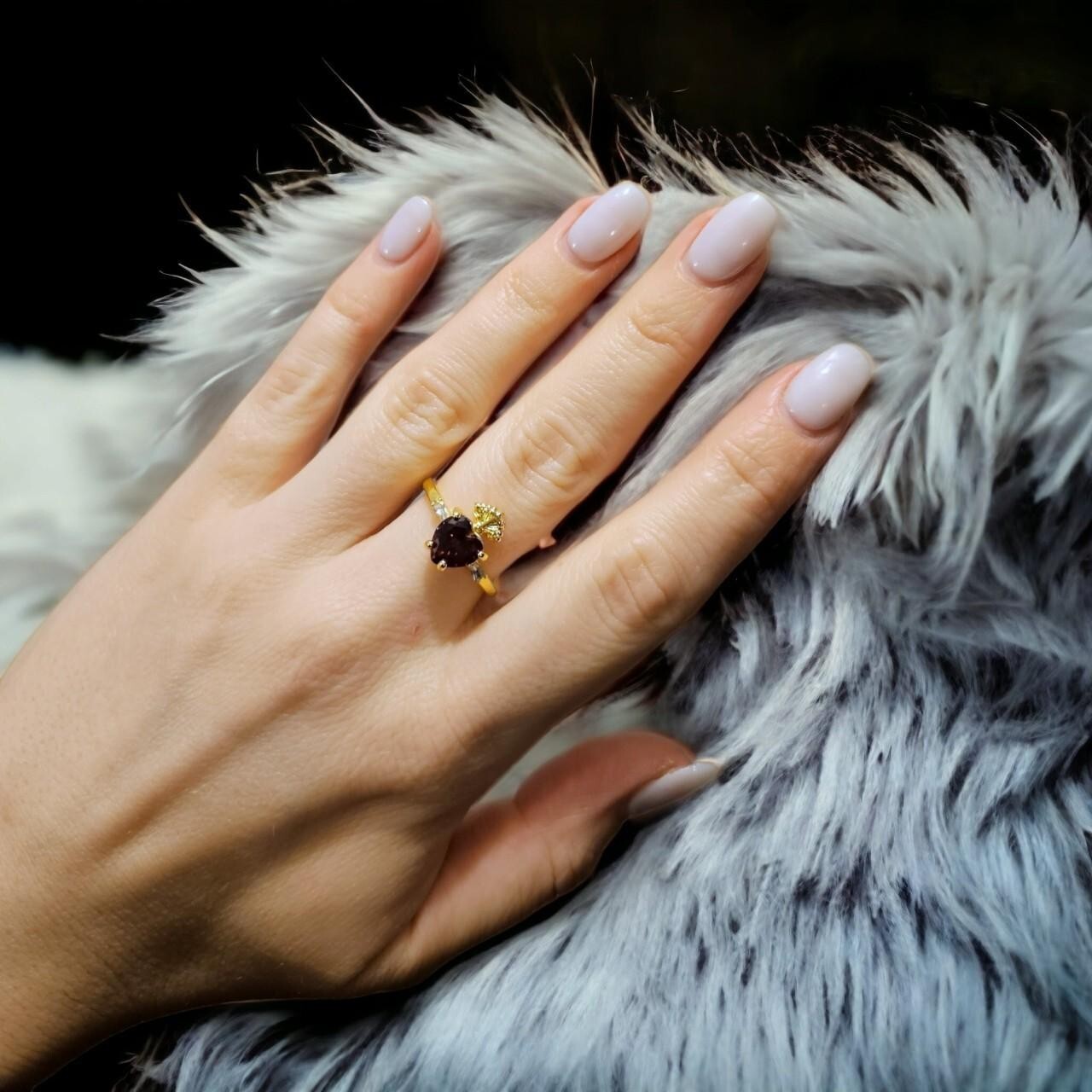 Gothic Ring Bleeding Heart Huge Statement Gold Un… - image 2