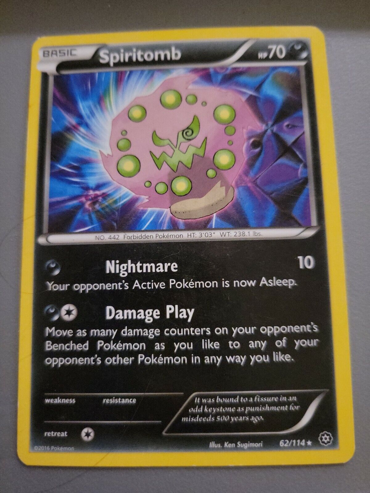 Spiritomb 62/114 Pokemon XY Steam Siege TCG 2016 NM-MT+ Unplayed