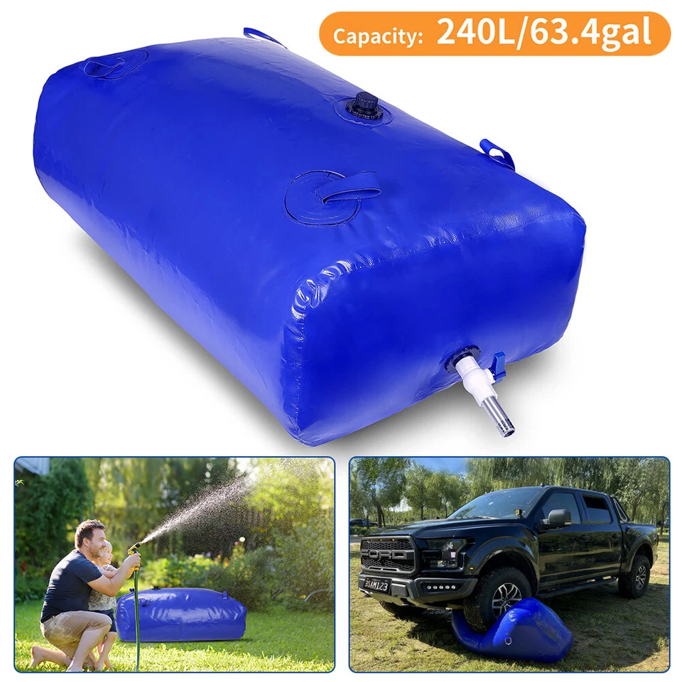 240L 63.4 Ggal Portable Water Bladder Storage Containers Soft Foldable Tank Bag - image 2 of 4
