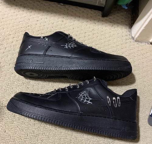 Nike Air Force 1 07 Keagan Hoffman Custom Chained Black Web Force 0 | eBay