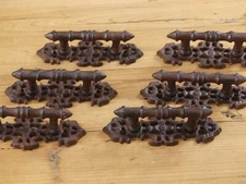 6 Cast Iron Antique Style FANCY Barn Handle Gate Pull Shed Door Handles Pulls 