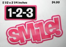 1-2-3-SMILE TITLE everyday girl play scrapbook premade paper piecing by Rhonda