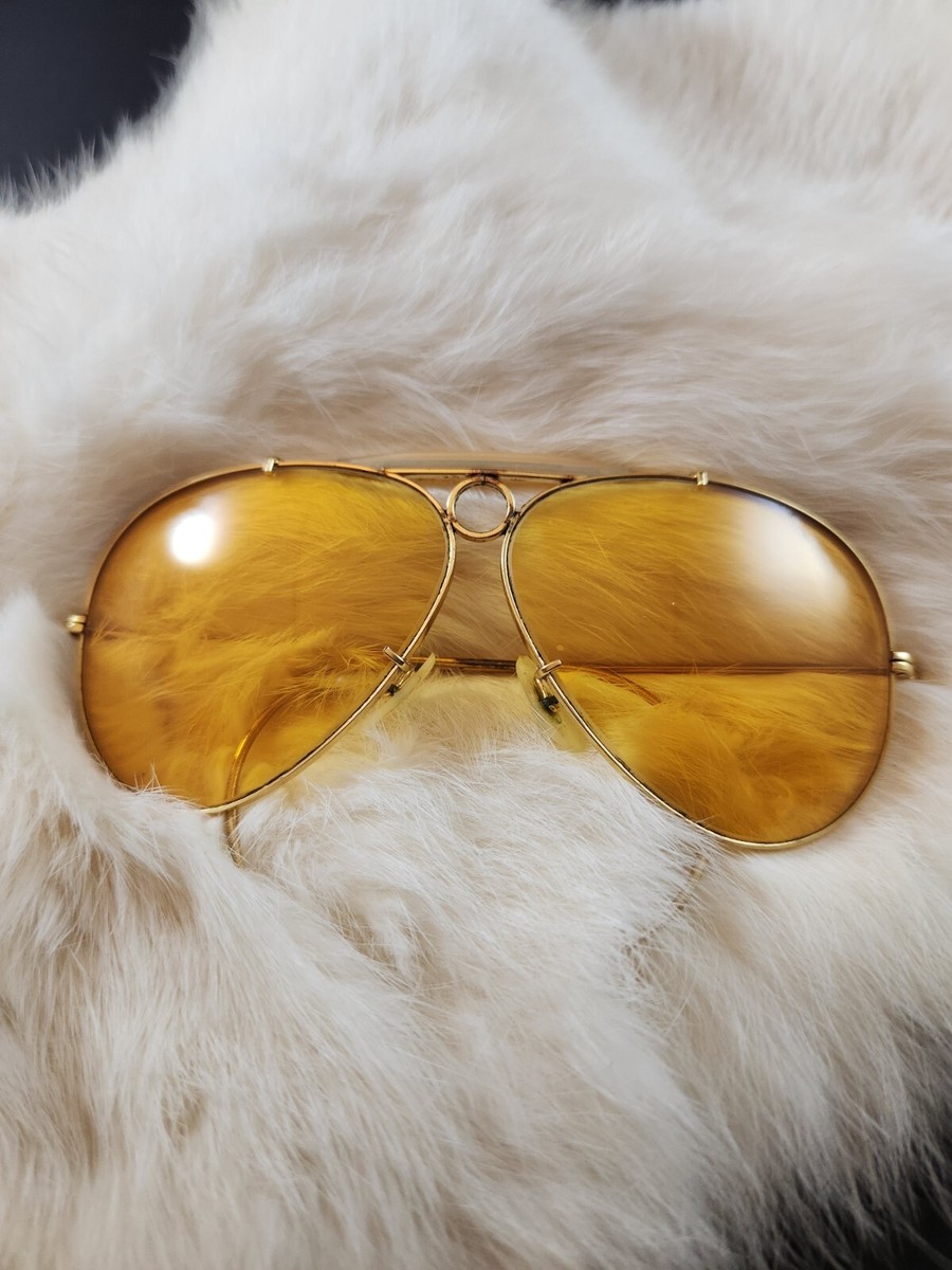 B&L RAY-BAN AMBERMATIC WRAP-AROUNDS OUTDOORSMAN AVIATOR SUNGLASSES