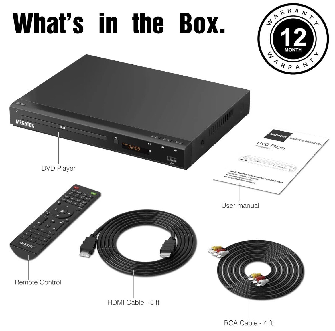 MEGATEK RegionFree DVD Player for TV with HDMI, CD Player for Home, Plays Al... 612592582248 eBay