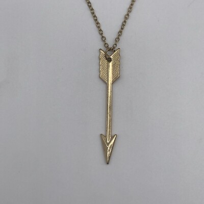 Vintage Halskette goldfarben Pfeil lange Kette