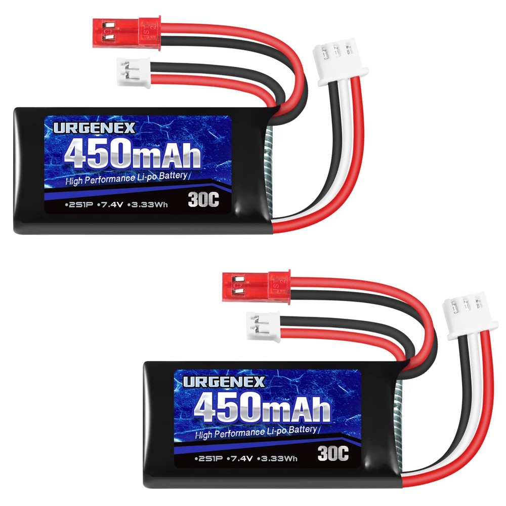 7.4V Lipo Battery 2S 30C 450mAh Rechargeable Lipo Battery with JST & PH2.0 Pl...