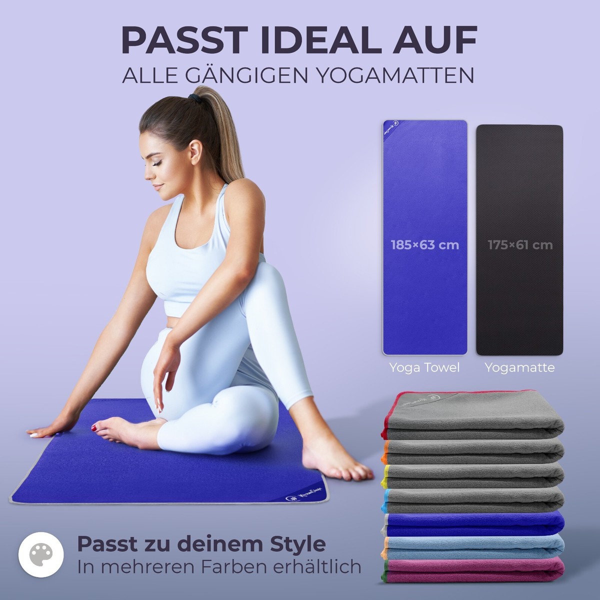 Hygienische Yogatuch-Auflage Für Yogamatte [ 185 X 63 Cm