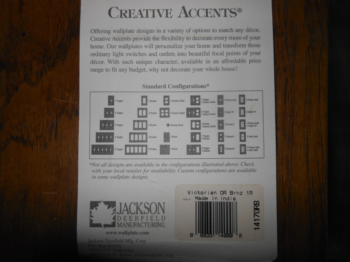 Oil Rubbed Bronze Wall Plate - Single Gang Despard Style Switch Plate Cover