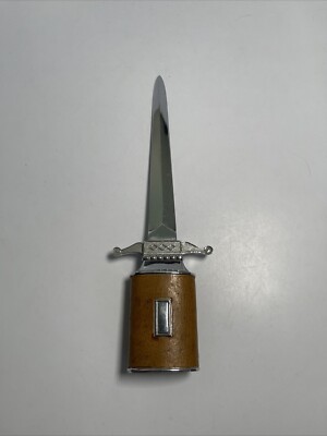 VTG ATC Super Deluxe Letter Opener Lighter w/ Brown Leather Wrap Missing Lighter
