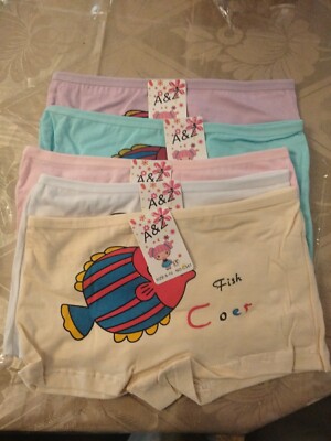 5 Pack  Kid Panties Girl's  BOYSHORTS  underwear 3-10 years
