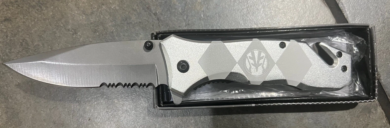 Power Rangers White Tactical Spring Assisted Survival Pocket Knife9”