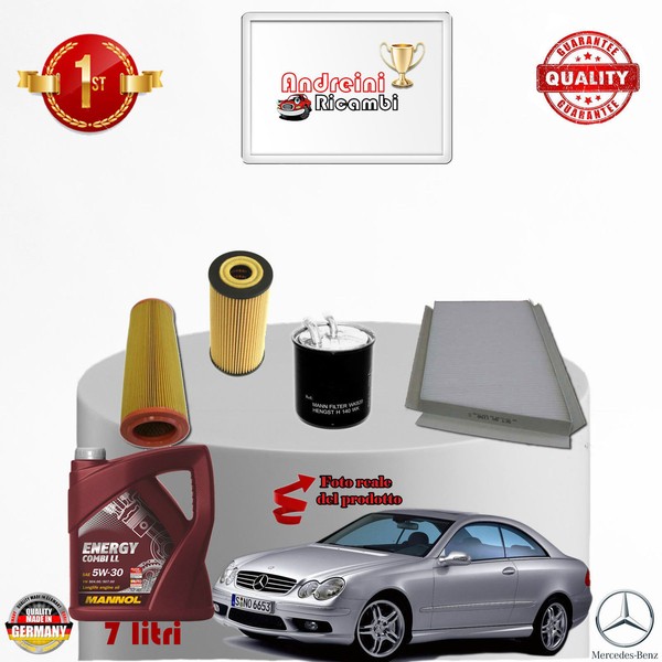 Inspektionskit Filter + ÖL Mercedes CLK 220 CDI 110KW 150CV Von 2006-> 2010-image