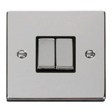 Click Deco Victorian Polished Chrome Various Sockets & Switches Black Inserts
