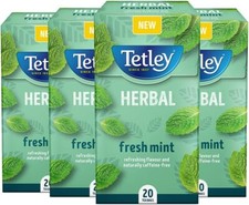 Tetley Fresh Mint Pack of 4 Boxes 80 Teabags
