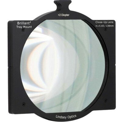 New Lindsey Optics 4x5.65'' Diopter +2 Tray Mount Close-Up Lens